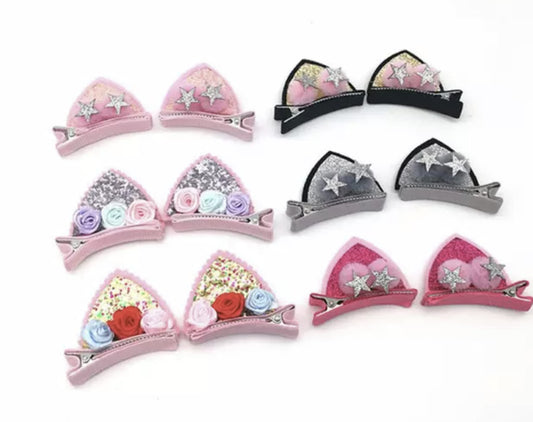 CAT EAR SEQUIN HAIR CLIPS