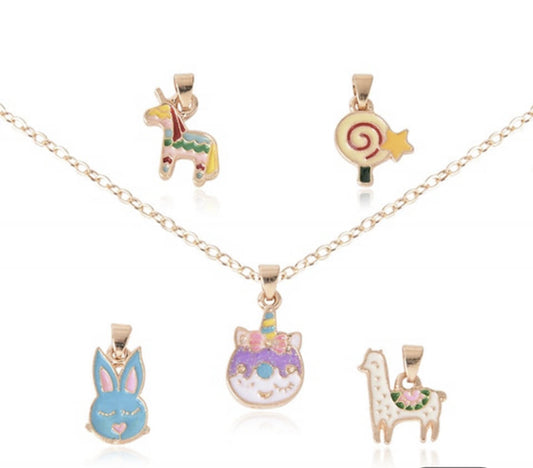CAT CHARM NECKLACE SET