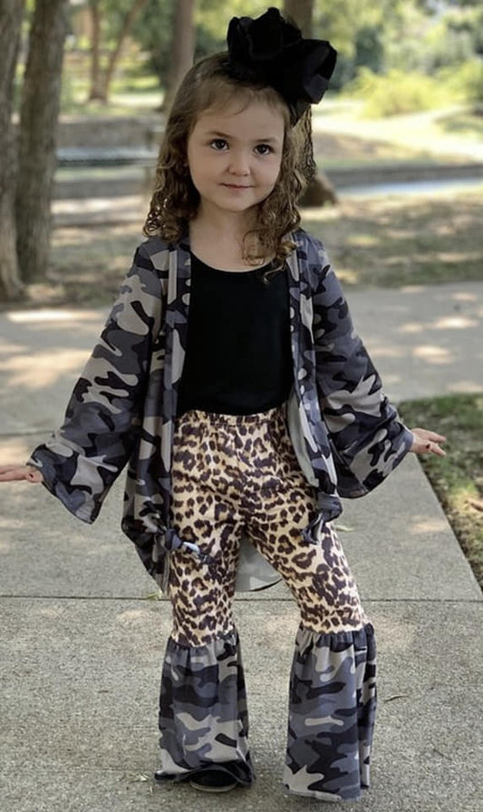 CAMO CARDIGAN PANT SET