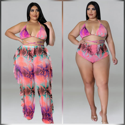 3-PIECE BIKINI HALTER SET