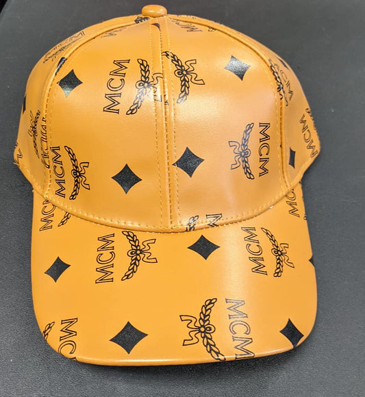 DESIGNER INSPIRED BASEBALL CAP (MCM) LEATHER