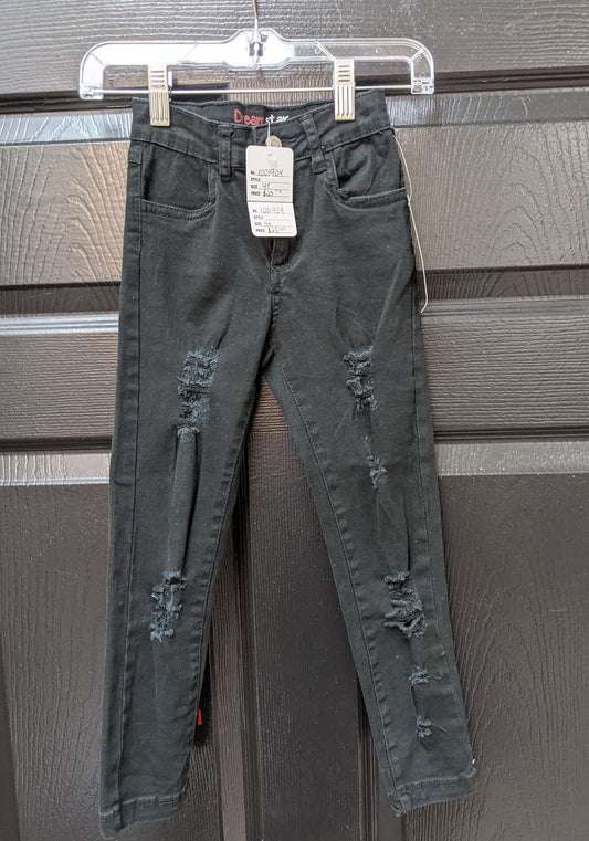 RIPPED BLACK DENIM KIDS JEANS