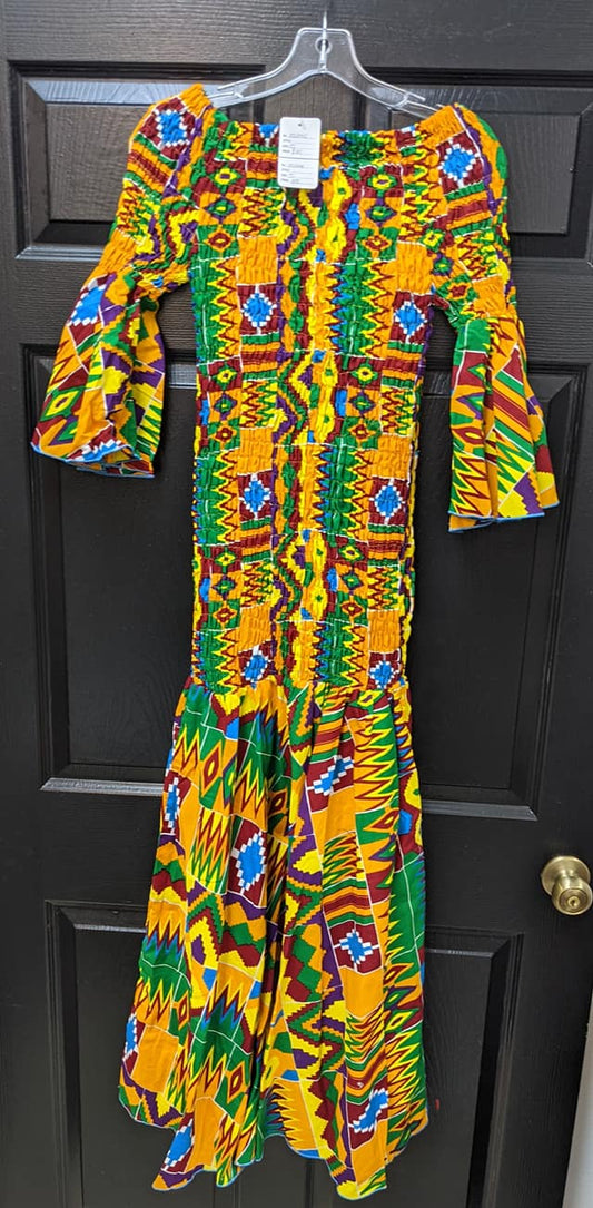OFF SHOULDER KENTE MAXI DRESS