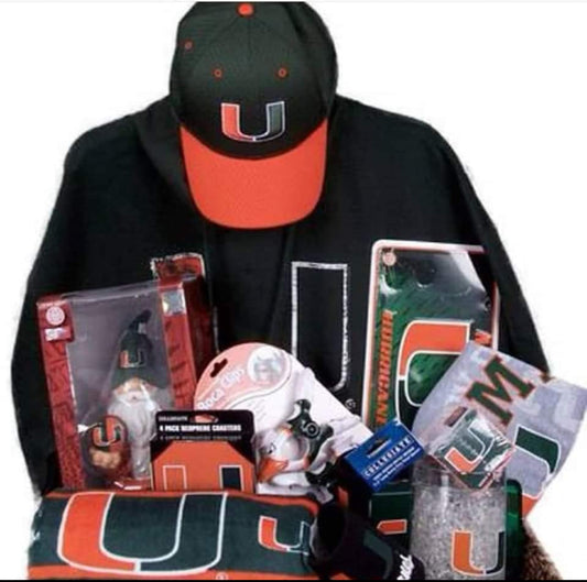 UNIVERSITY OF MIAMI (MENS) SPORTS GIFT BASKET