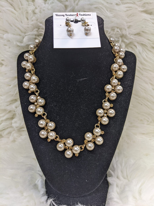 GREY PEARL NECKLACE SET