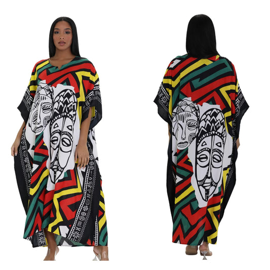 OVERSIZE AFRCAN PRINT MAXI DRESS