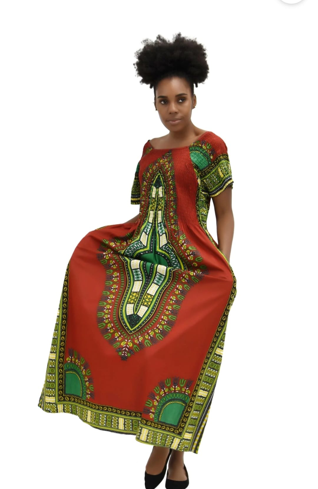 LONG DASHIKI PRINT DRESS