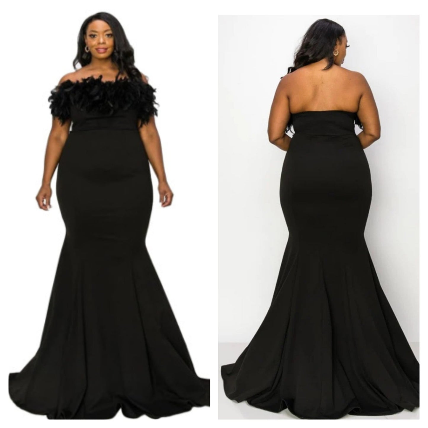 SEXY STRAPLESS MERMAID MAXI DRESS (PLUS SIZE)