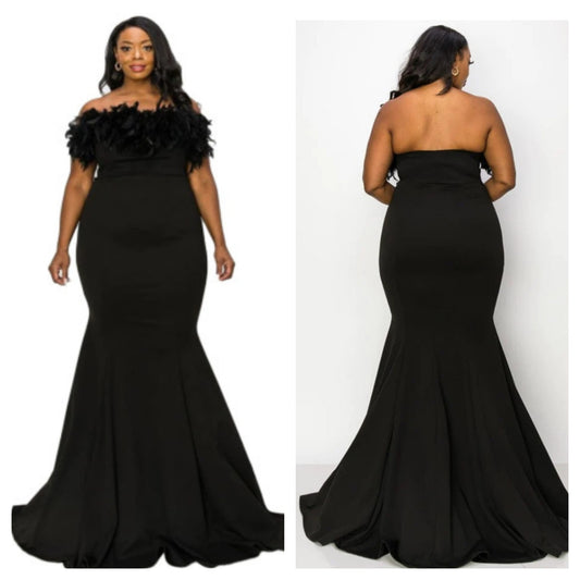 SEXY STRAPLESS MERMAID MAXI DRESS (PLUS SIZE)