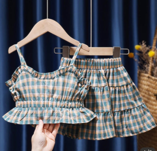 2-PIECE PLAID SKIRT SET
