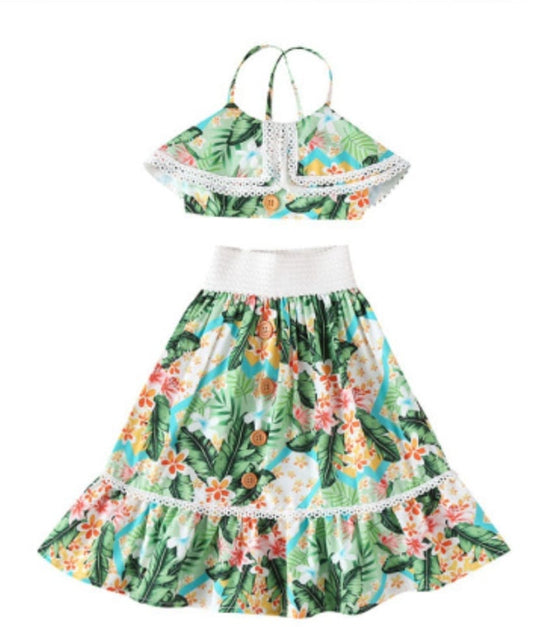 2-PIECE FLORAL SKIRT SET