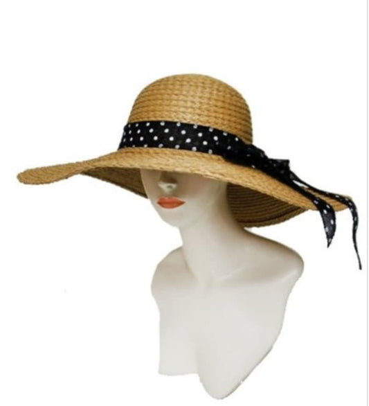 POLKA DOT STRAW HAT
