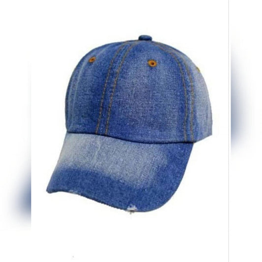 DISTRESSES DENIM POLO CAPS