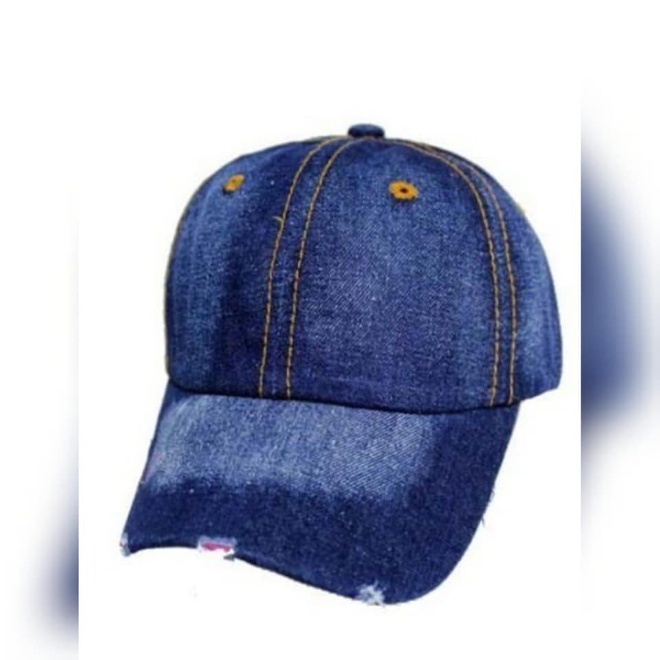 DISTRESSES DENIM POLO CAPS