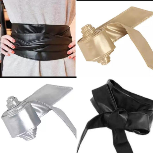BOWKNOT LEATHER WRAP BELT