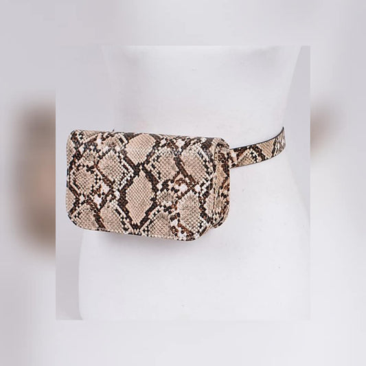 SNAKESKIN CLUTCH & FANNY PACK