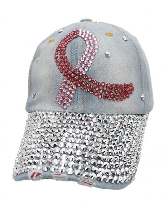 BREAST CANCER BLING CAP