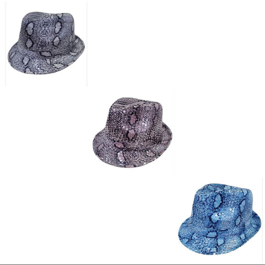 SNAKE SEQUIN FEDORA HAT
