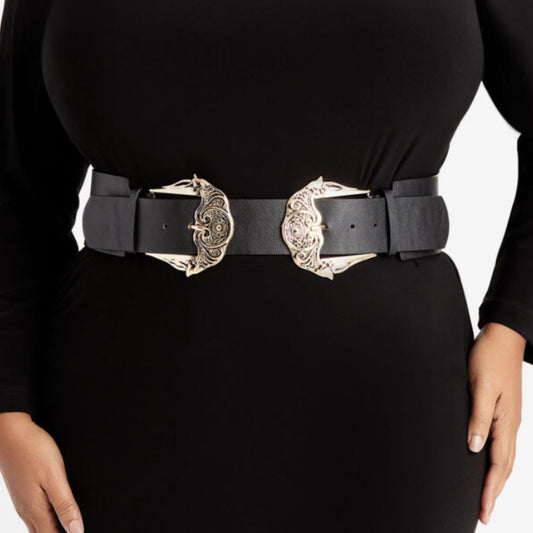 DOUBLE BUCKLE WAIST BELT (PLUS SIZE)