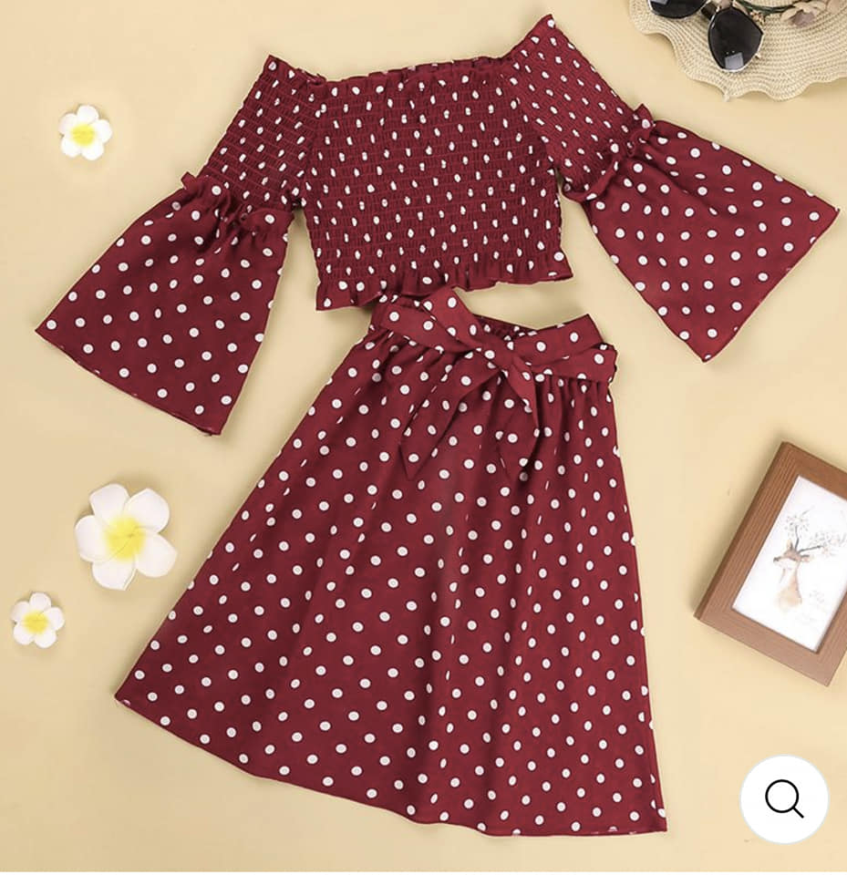 2-PIECE POLKA DOT SKIRT SET