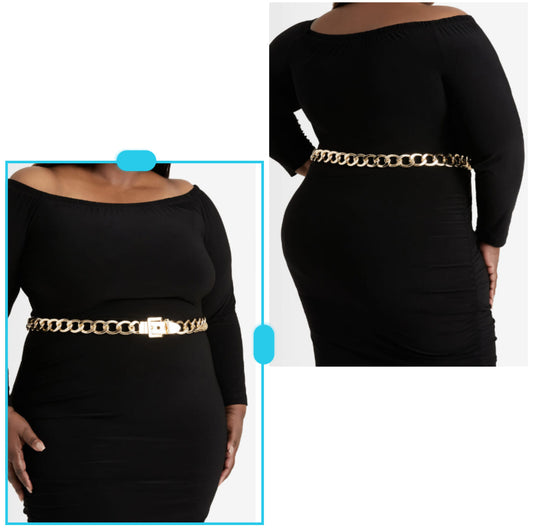 GOLD TEXTURED CHAIN LINK BELT